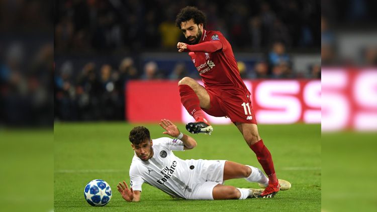 Aksi Mohamed Salah ketika partai PSF vs LIverpool di Liga Champions, Kamis (29/11/18). Copyright: © Getty Images