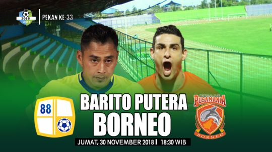 Hasil Pertandingan Liga 1 2018: Barito Putera vs Borneo FC - INDOSPORT