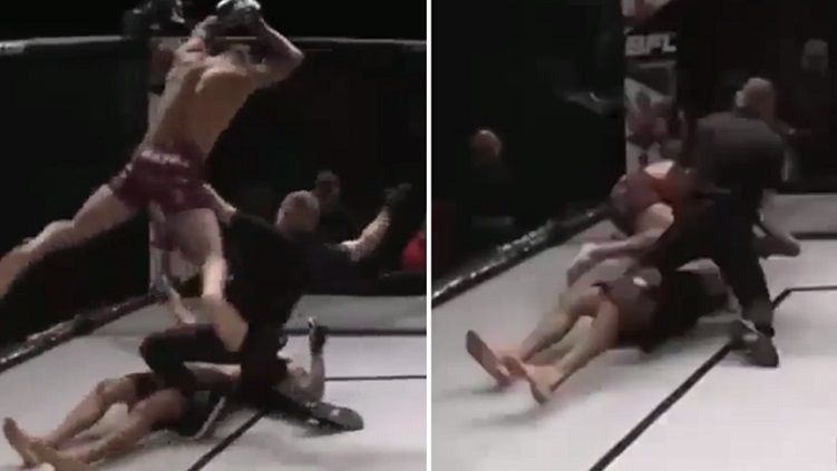 Austin Batra Ingin Menghantam Perry Hayer yang sudah dipukul jatuh secara KO Copyright: © Sportsbible