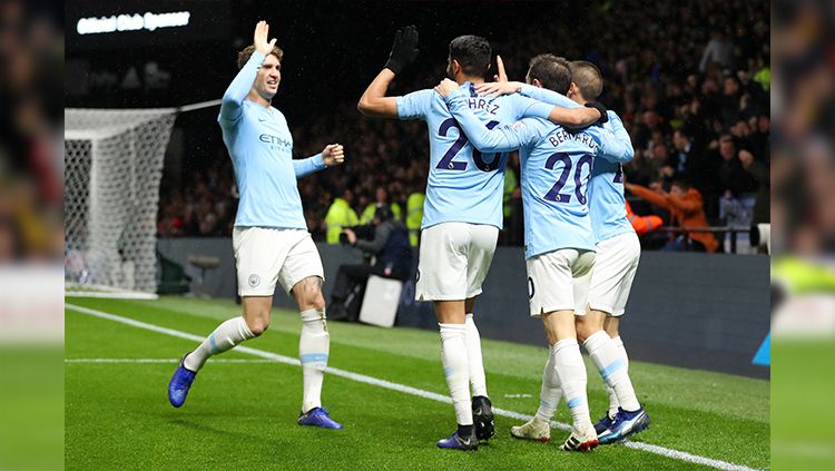 Selebrasi para pemain Manchester City. Copyright: © Getty Images