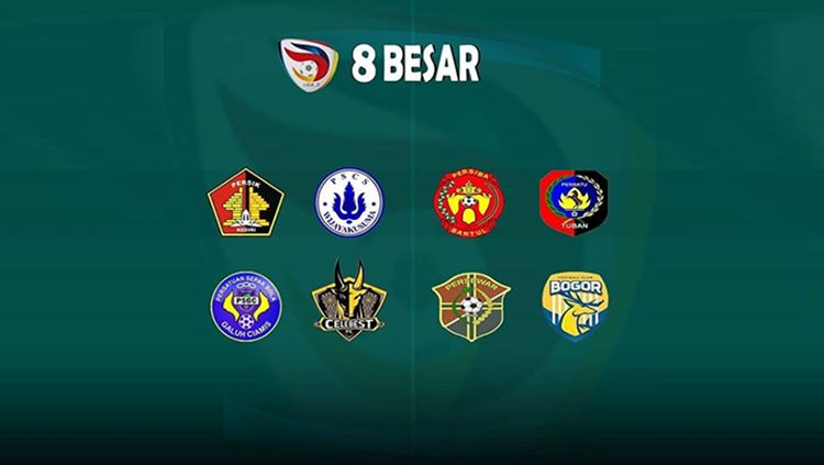 Klub-klub yang berjuang di babak delapan besar Liga 3 2018. Copyright: © Indosport