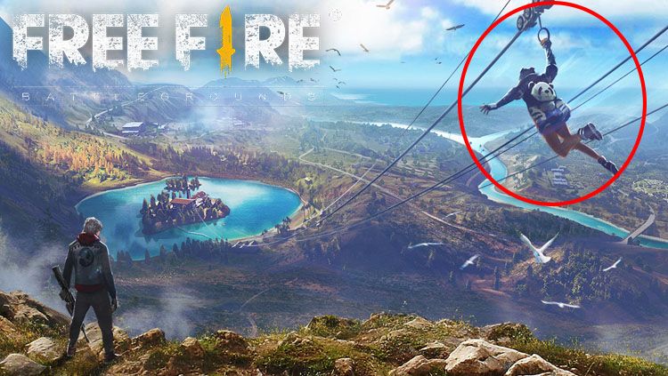 Olahraga flying fox dalam game e-sport Free Fire. Copyright: © Garena