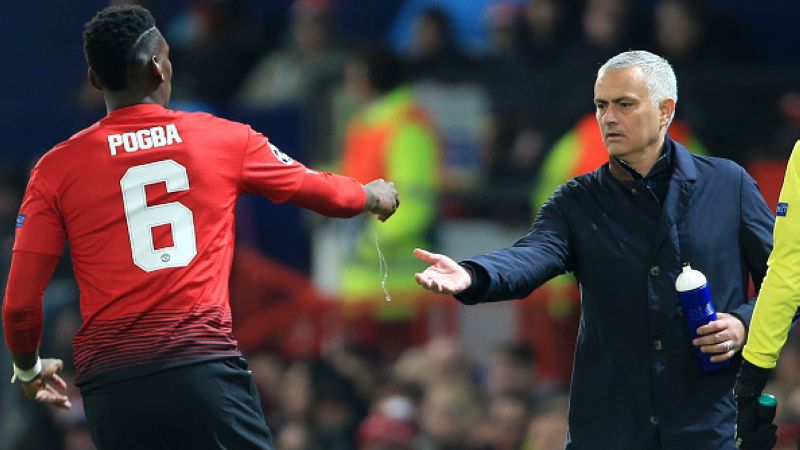 Paul Pogba dan Jose Mourinho Copyright: © Getty Images