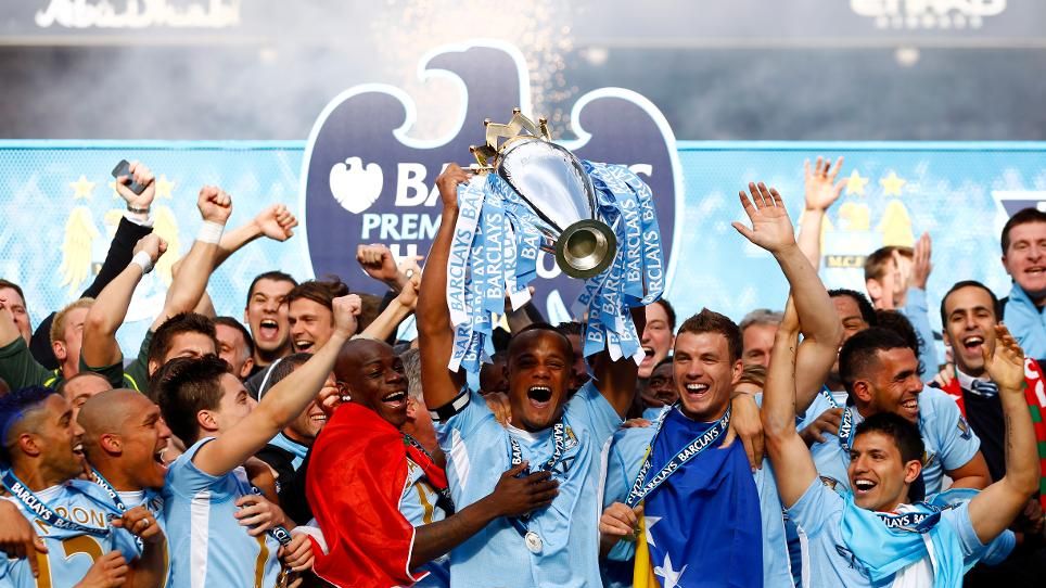 Manchester City berhasil juara Liga Primer Inggris musim 2011/12 Copyright: © Premier League