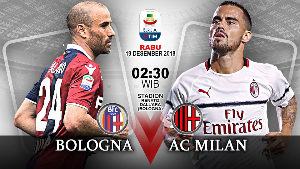 Pertandingan Bologna vs AC Milan. Copyright: © Indosport.com