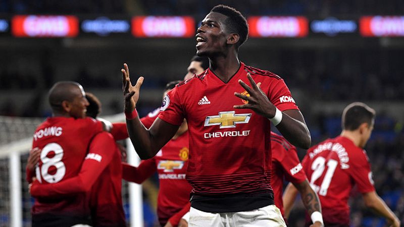 Paul Pogba merayakan gol Manchester United Copyright: © Getty Images