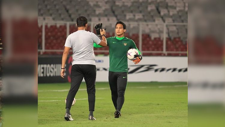 Kiper Borneo FC Muhammad Ridho saat menjalani latihan bersama Timnas Indonesia Copyright: © Instagram/@20muhridho
