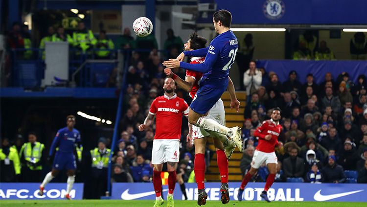 Proses terjadinya gol Alvaro Morata ke gawang Nottingham Forest Copyright: © Getty Images