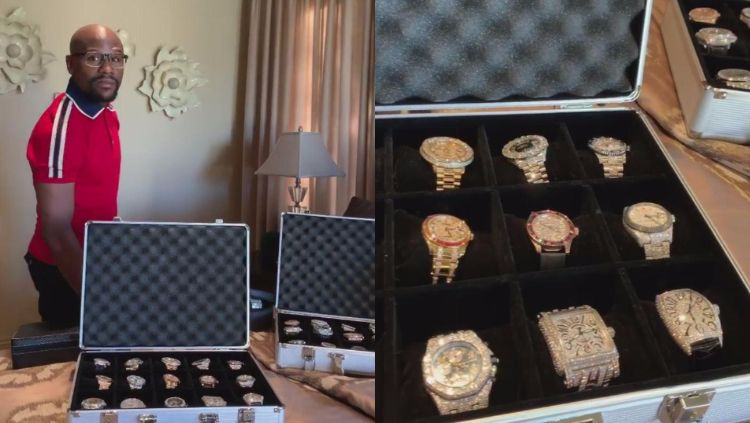 Mayweather pamer koleksi jam tangan mewah Copyright: &copy; The Sun