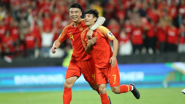 Selebrasi Pemain China di Piala Asia 2019 Copyright: © Twitter