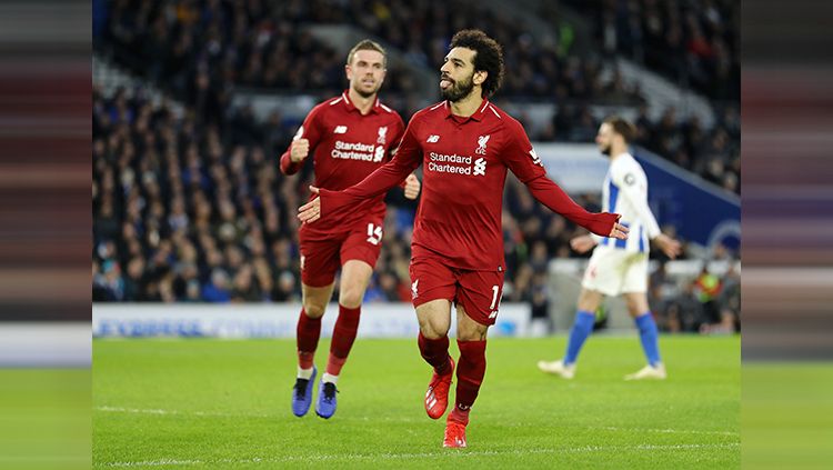 Mohamed Salah berhasil bawa Liverpool unggul 1-0 Copyright: © Getty Images