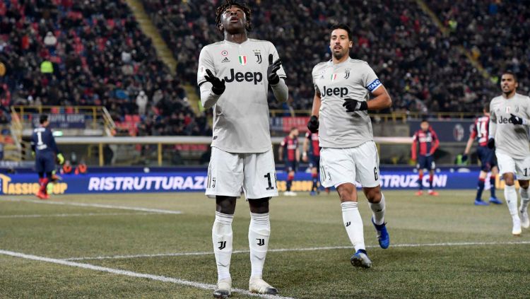 Moise Kean melakukan selebrasi usai mencetak gol bagi Juventus Copyright: © Getty Images