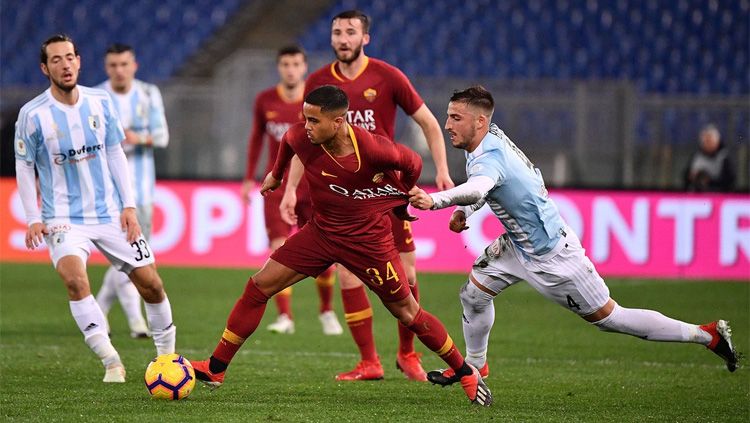 Laga AS Roma vs Virtus Entella di babak 16 besar Coppa Italia, Selasa (15/01/19) dini hari. Copyright: © Twitter/@ASRomaEN