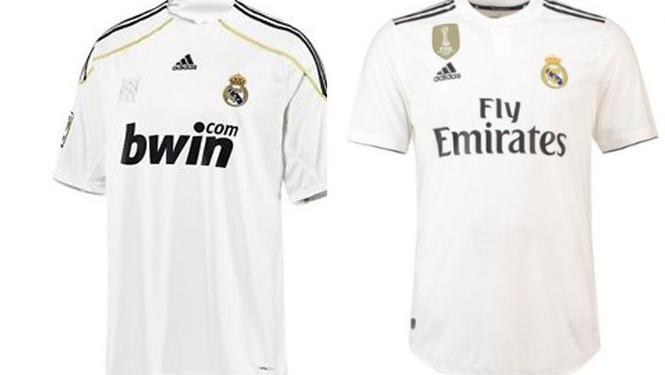 Perbedaan jersey Real Madrid 2009 dan 2019 Copyright: © INDOSPORT