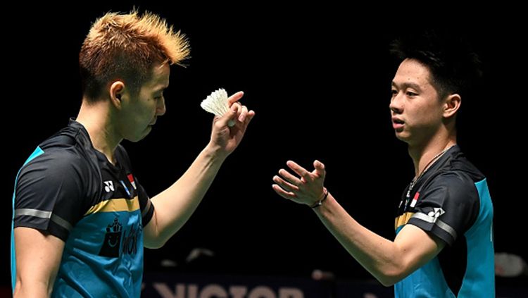 Marcus Fernaldi Gideon/Kevin Sanjaya Sukamuljo keluar sebagai juara Malaysia Masters 2019 Copyright: © INDOSPORT