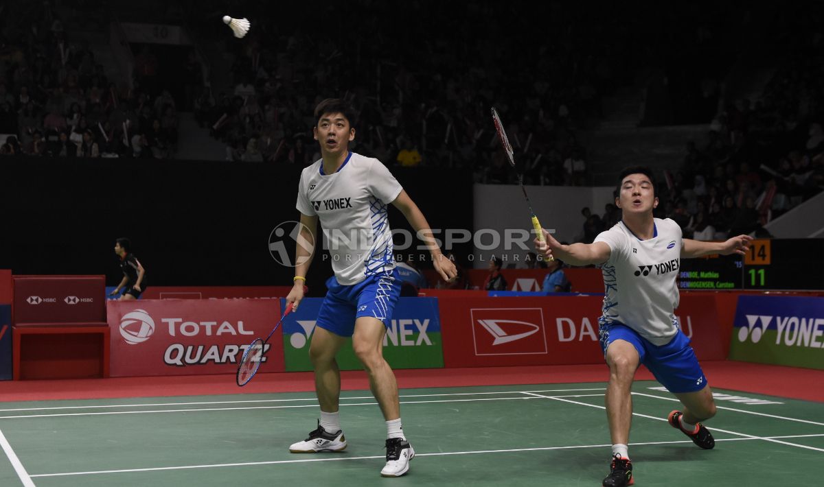 Lee Yong Dae/Kim Gi Jung di ajang Indonesia Maters 2019 Copyright: © Herry Ibrahim/INDOSPORT