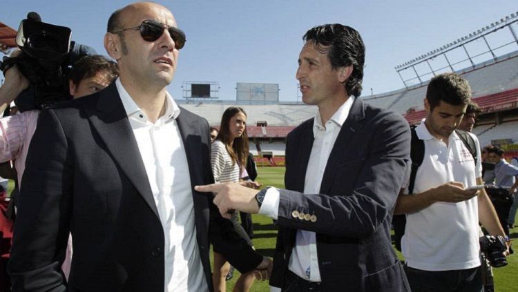 Monchi dan Unai Emery saat masih bergabung di Sevilla Copyright: © as.com
