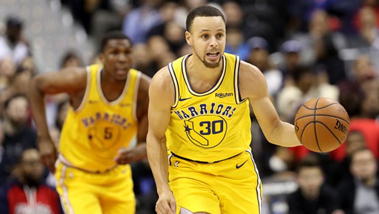 Stephen Curry, pemain megabintang Golden State Warriors. Copyright: © Getty Images