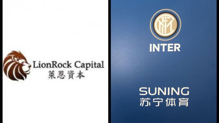 Ilustrasi logo perusahaan Tiongkok LionRock Capital dan klub Serie A Italia Inter Milan. Copyright: © fcinter1908.it