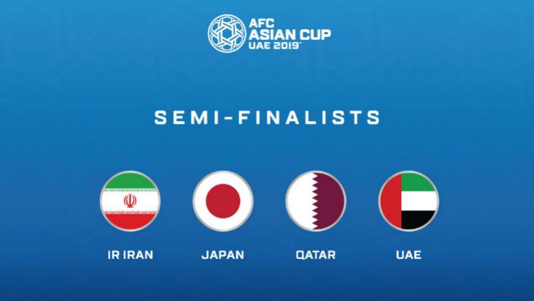 Empat tim yang lolos ke babak semifinal Piala Asia 2019. Copyright: © twitter.com/afcasiancup