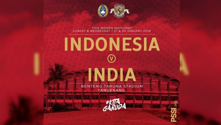 Timnas Wanita Indonesia vs India menjadi pertandingan FIFA Match Day pertama di tahun 2019. Copyright: © pssi.org