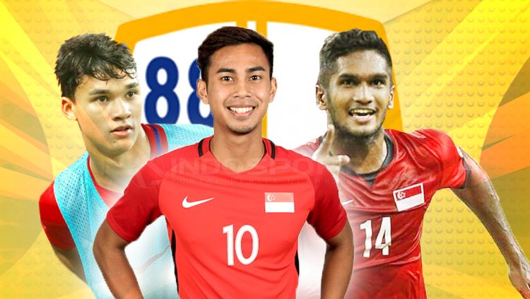 Ikhsan Fandi, Hariss Harun, dan Adam Swand Copyright: © Eli Suhaeli/INDOSPORT