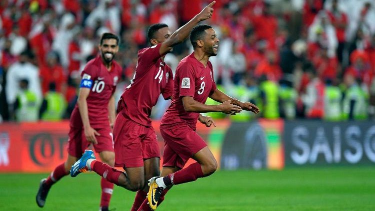 Perayaan kemenangan Qatar atas UEA Copyright: © Getty Images