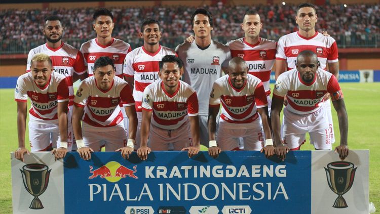 Skuat Madura United vs Cilegon United di Piala Indonesia 2018/2019. Copyright: © Twitter/@MaduraUnitedFC