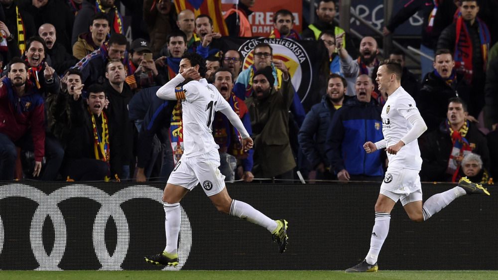 Selebrasi pemain Valencia, Daniel Parejo. Copyright: © Getty Images