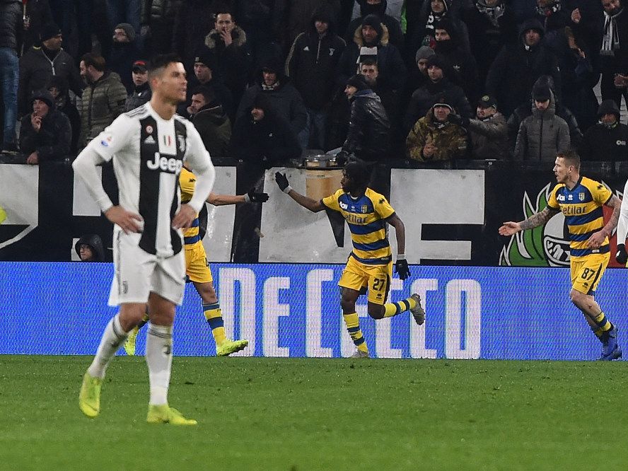 Cristiano Ronaldo saat ditahan imbang Parma 3-3 Copyright: © Getty Images