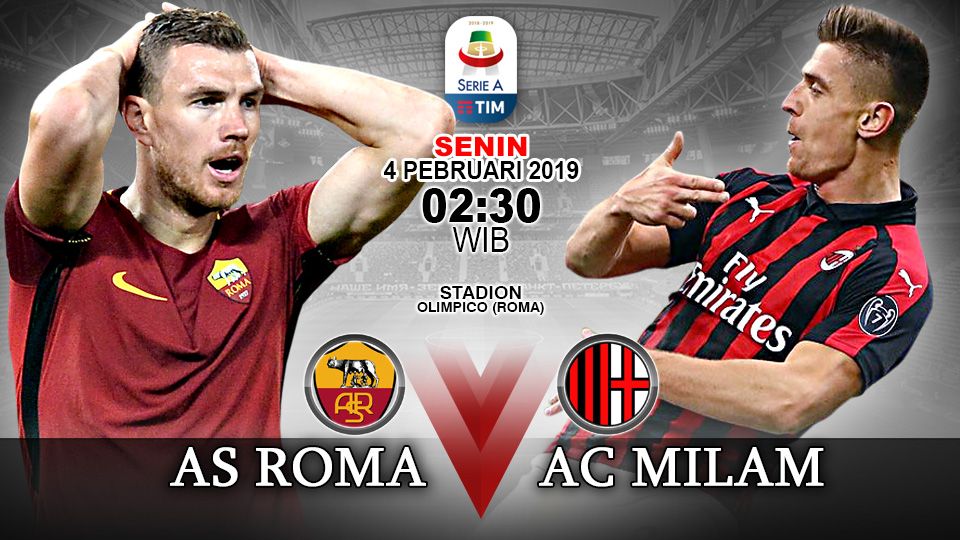 Pertandingan AS Roma vs AC Milan. Copyright: © Indosport.com