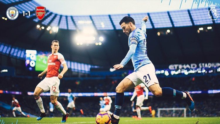 Prediksi pertandingan antara  Manchester City vs Arsenal dalam lanjutan Liga Inggris 2019-20 siap membuat kedua tim berebut tiga poin, Kamis (18/06/20). Copyright: © twitter @ManCity