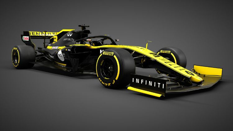 Mobil baru Renault untuk musim F1 2019 bertajuk RS19. Copyright: © Twitter/Renault