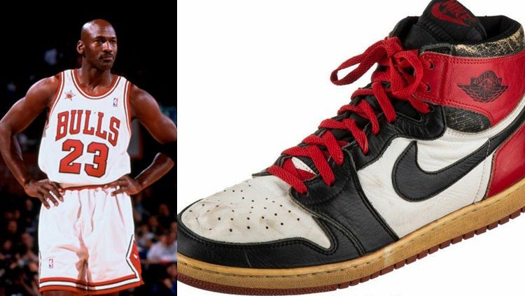 Sepatu Michael Jordan yang konon dibuat pada tahun 1984 sempat terlantar di gudang. Copyright: © NBA/Heritage Auction