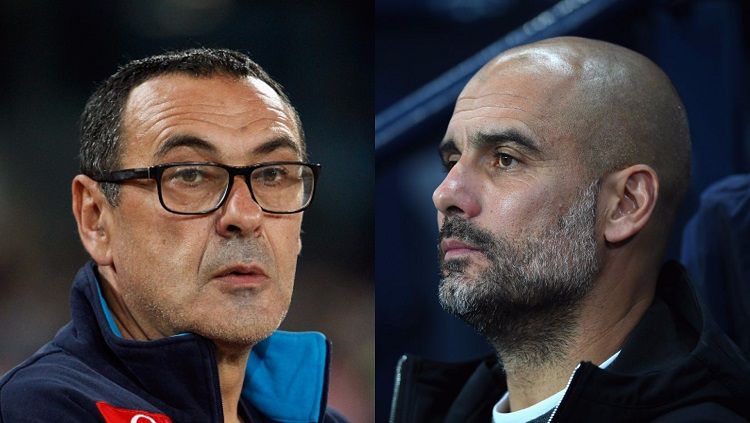 Maurizio Sarri dan Pep Guardiola Copyright: © Fox Sports Asia