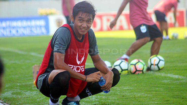 Septian David Maulana saat menjalani latihan bersama PSIS Semarang menjelang laga Liga 1 2019. Copyright: © Ronald Seger/INDOSPORT