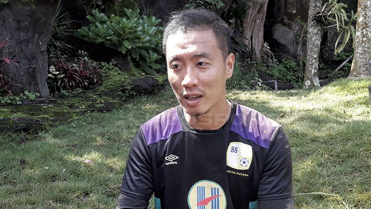 Yoo Jae Hoon, kiper Barito Putera. Copyright: © Ian Setiawan/INDOSPORT