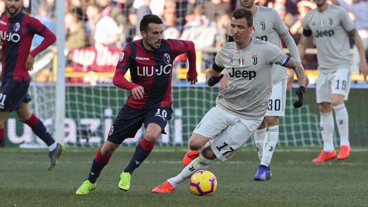 Mario Mandzukic di pertandingan Serie A Italia antara Bologna vs Juventus, Minggu (24/02/19) Copyright: © Getty Images