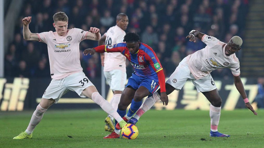 Pemain Manchester United saat berhadapan dengan Crystal Palace, Kamis (28/02/19). Copyright: © twitter.com/ManUtd