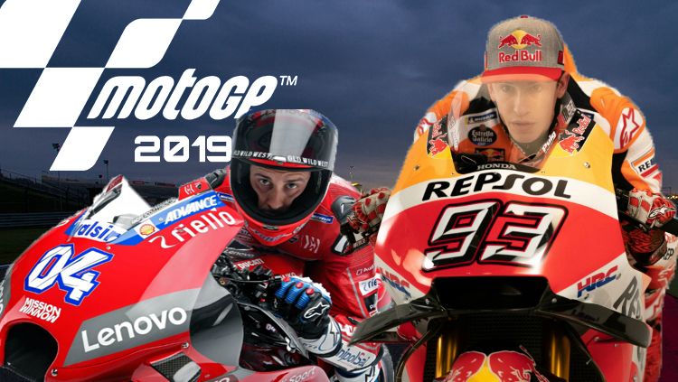 Pembalap Ducati Team, Andrea Dovizioso dan pembalap Repsol Honda Team, Marc Marques siap duel di MotoGP 2019. Copyright: © INDOSPORT/Yooan Rizky Syahputra