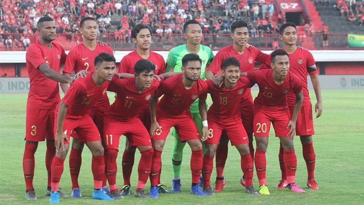 Timnas Indonesia U23 ketika beruji coba menghadapi Bali United pada Minggu(3/17/2019). Copyright: © Media PSSI
