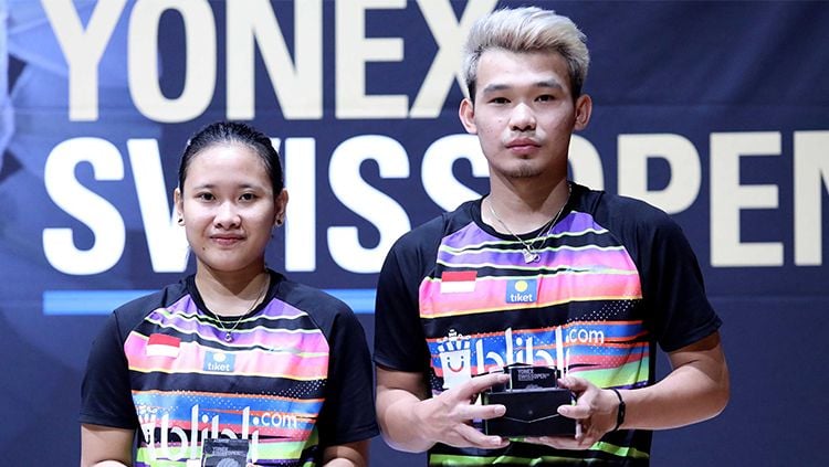 Pasangan ganda campuran muda Indonesia, Rinov Rivaldy/Pitha Haningtyas Mentari, optimistis bisa tampil apik di nomor perorangan bulutangkis SEA Games 2019. Copyright: © PBSI