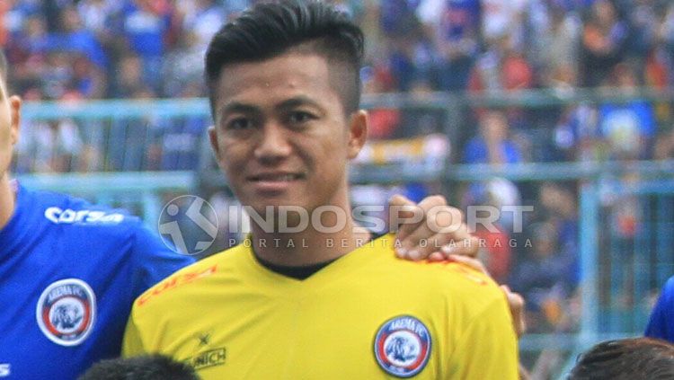 Utam Rusdiana, kiper Arema FC. Copyright: © Ian Setiawan/INDOSPORT