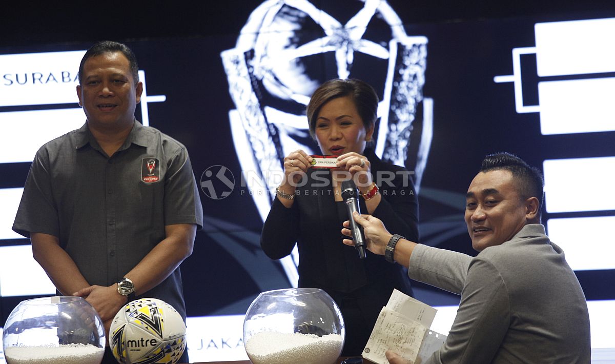 Wakil Ketua Harsiwi Achmad dalam event drawing Piala Presiden 2019. Copyright: © Herry Ibrahim/INDOSPORT