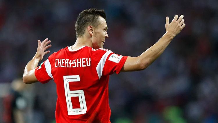 Gelandang Timnas Rusia, Denis Cheryshev Copyright: © Laurence Griffiths/Getty Images