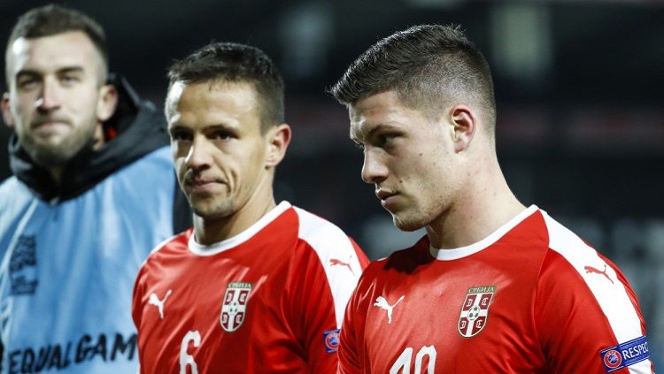 Luka Jovic bersama Timnas Serbia. Copyright: © Srdjan Stevanovic/Getty Images