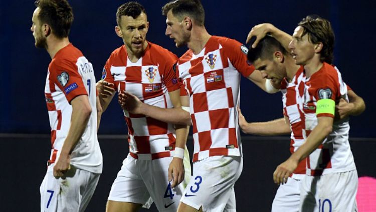 Pemain Kroasia Lakukan Selebrasi Usai mencetak gol Copyright: © DENIS LOVROVIC/AFP/Getty Images
