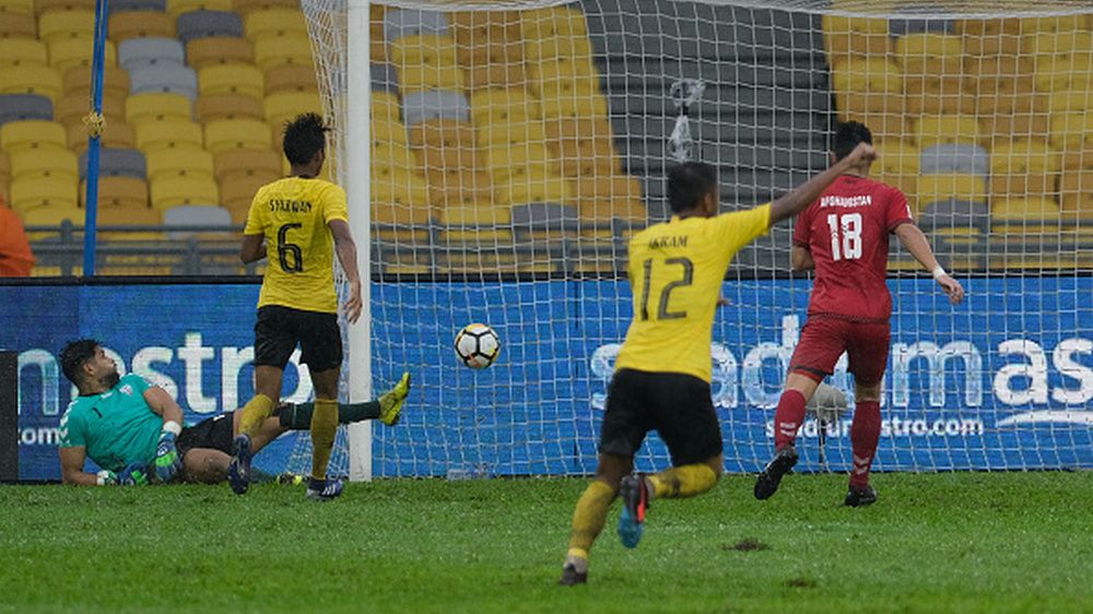Pemain Malaysia Berselebrasi Usai Mencetak gol di Ajang Airmarine Cup 2019 Copyright: © How Foo Yeen/Getty Images
