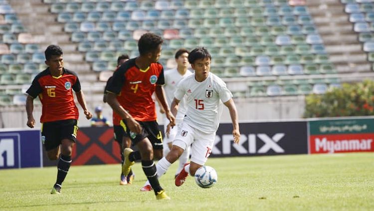 Situasi pertandingan Jepang melawan Timor Leste Copyright: © asiana.my