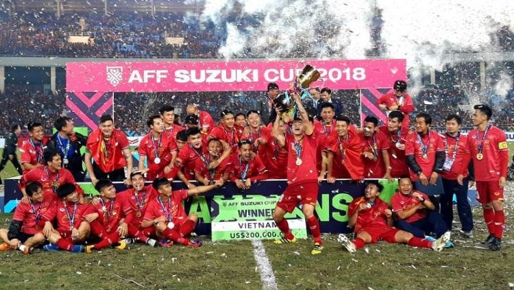 Perayaan juara Vietnam di Piala AFF 2018 Copyright: © aseanfootball.org